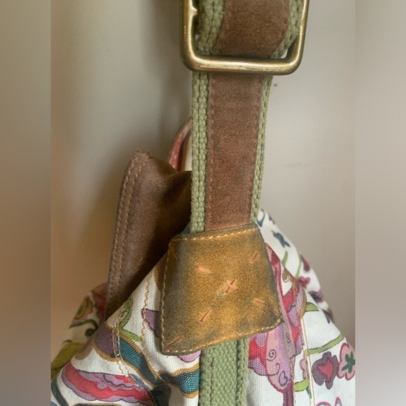 Lucky brand Shoulder bag , hobo boho bohemian leather canvas purse grunge - Picture 5 of 16